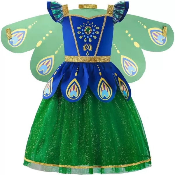 ReliBeauty Peacock Costume Girls with Feather WingsReliBeauty Peacock Costume Girls with Feather Wings