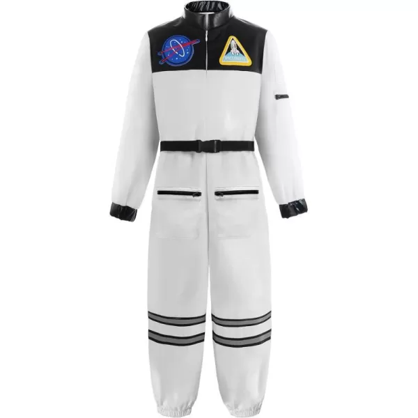 ReliBeauty Space Suit for Kids Astronaut Costume for Kids with HatWhite 910140White New 1213150