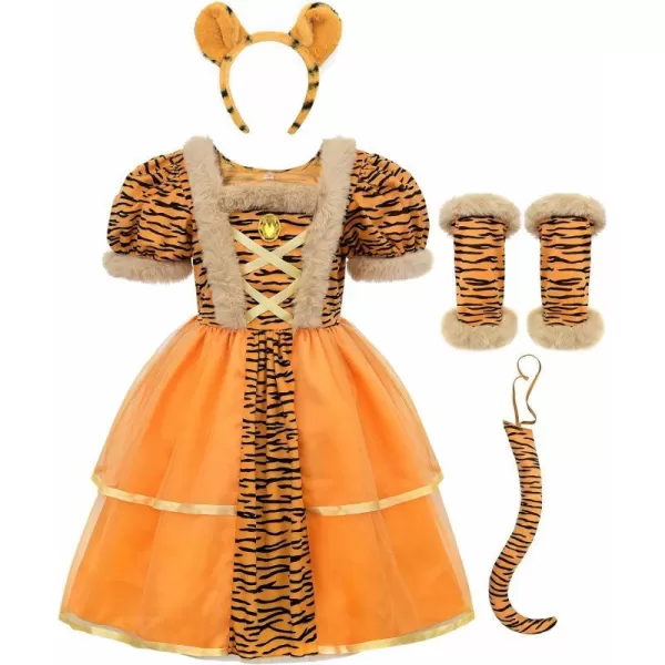 ReliBeauty Tiger Costume for Kids Girls Dress Animal Toddler HalloweenYellow