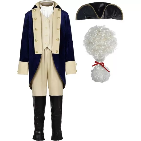 ReliBeauty Washington Costume Boys Hamilton American Colonial Uniform with WigReliBeauty Washington Costume Boys Hamilton American Colonial Uniform with Wig