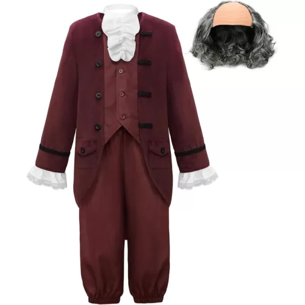 ReliBeauty Boys Benjamin Franklin Costume Kids with Wig