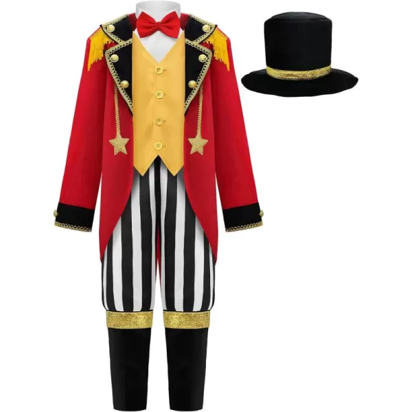 ReliBeauty Circus Ringmaster Costume for Kids 2 Pieces Set with Hat