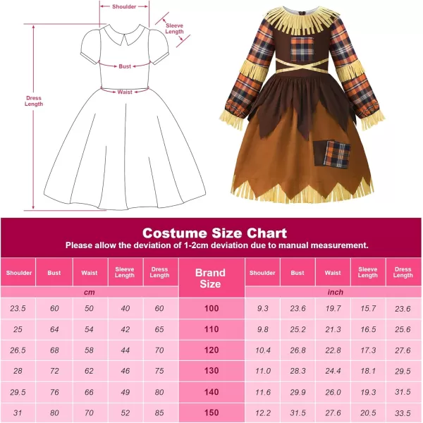 ReliBeauty Girls Halloween Patchwork Scarecrow Costume Kids Dress