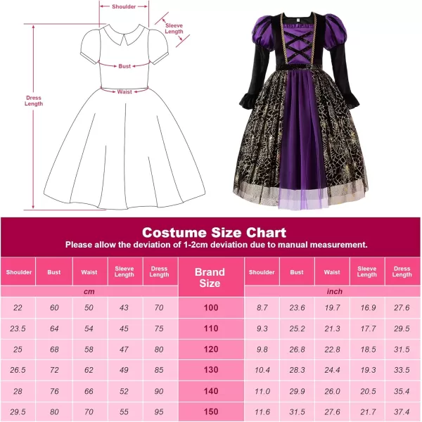 ReliBeauty Girls Halloween Spider Witch Dress