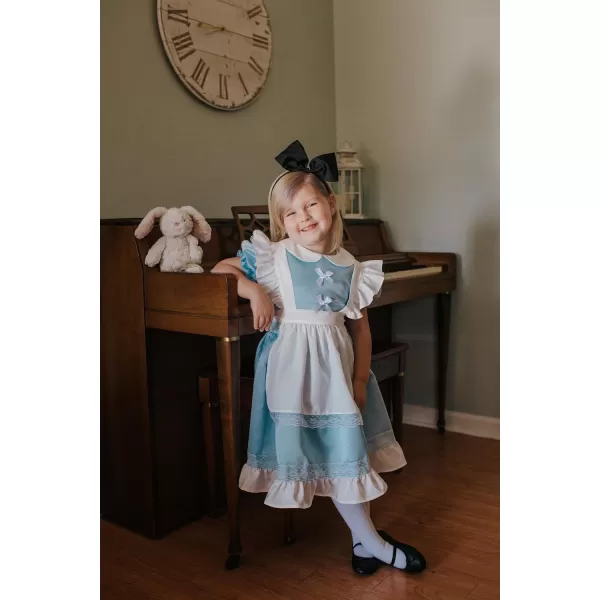 ReliBeauty Princess Deluxe Glittering Halloween Dress with Apron Bow Hair Band