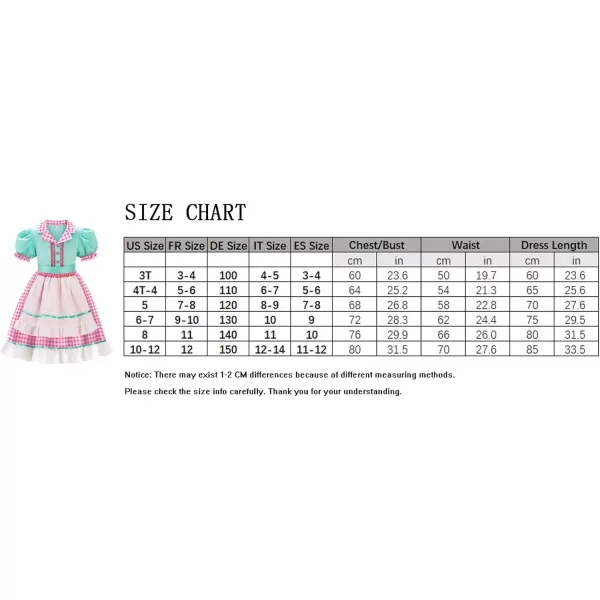 imageReliBeauty 50s Girl Costume Waitress Costume for Girls with Apron and Headband Green ampamp PinkGreen