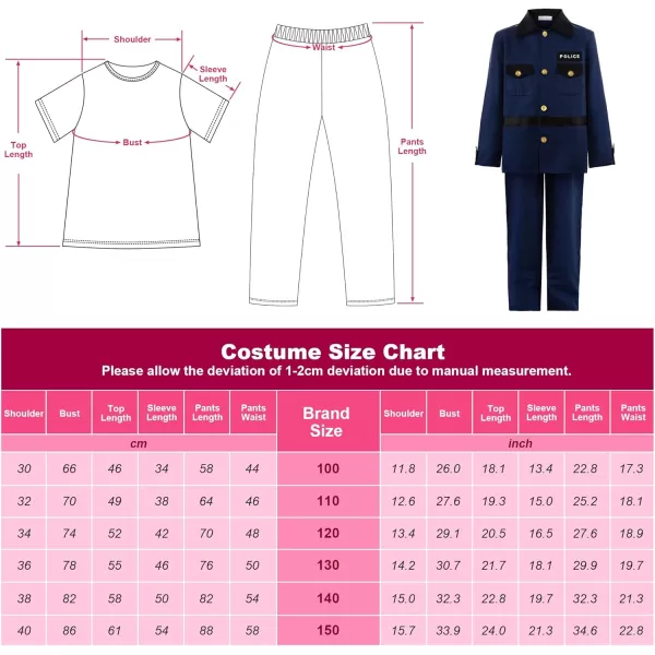 imageReliBeauty Boy s Police Costume Halloween Outfit for KidsNavy