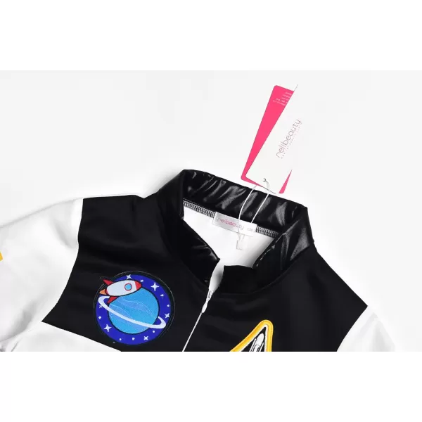 imageReliBeauty Boys Astronaut Costume Kids Space JumpsuitWhitewith Hat