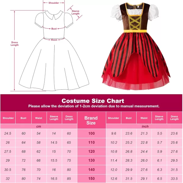 imageReliBeauty Girls Pirate Dress Sea Buccaneer Costume