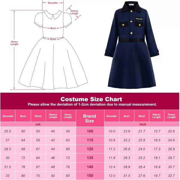 imageReliBeauty Girls Police Costume Halloween DressNavy