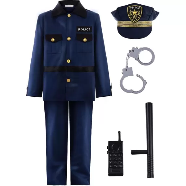 imageReliBeauty Boy s Police Costume Halloween Outfit for KidsNavy