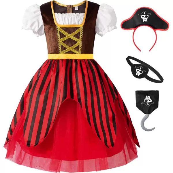 imageReliBeauty Girls Pirate Dress Sea Buccaneer Costume
