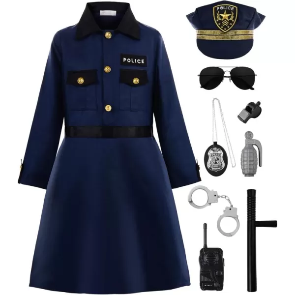 imageReliBeauty Girls Police Costume Halloween DressNavywith Accessories