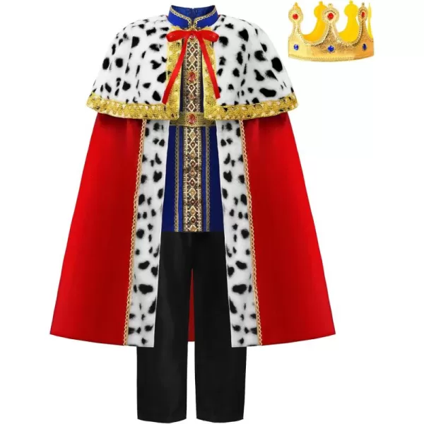 imageReliBeauty Kids King Costume for Boys Girls with RobeRed With Crown