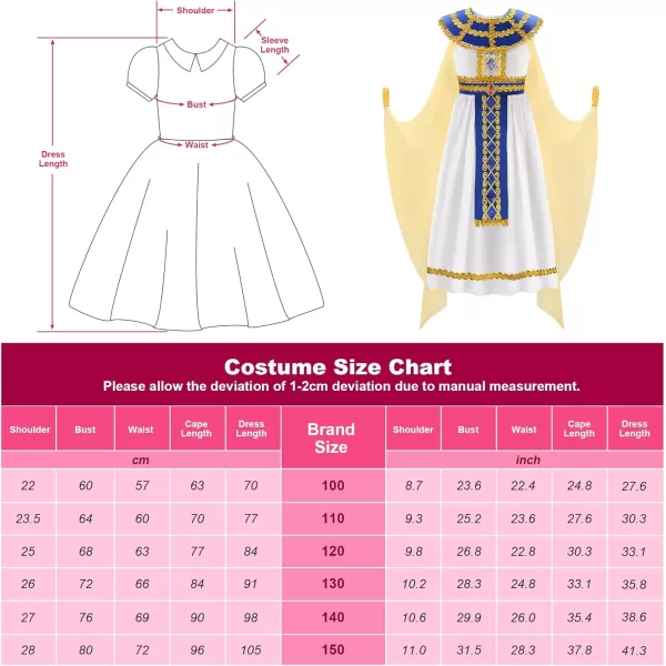 imageReliBeauty Egyptian Costume Kids Girls Halloween Pharaoh Costume for Girls