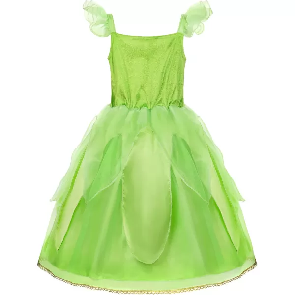 imageReliBeauty Girls Green Fairy Costume for Girls Princess Halloween Tulle Dress with Butterfly Wings