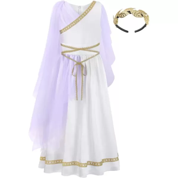 imageReliBeauty Kids Greek Goddess Gostume Girls with HeadbandPurple