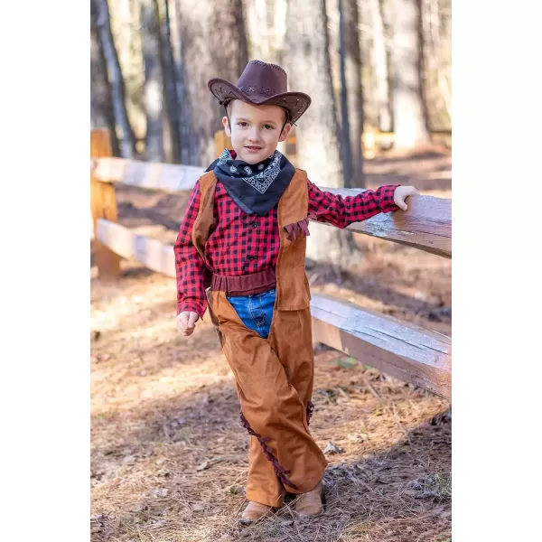 imageReliBeauty Kids Cowboy Costume for Boys Cosplay Costumes Birthday Party Christmas Halloween Dress up Gift for Kids 5 SetsRed