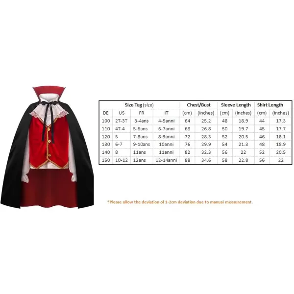 imageReliBeauty Mediaeval Deluxe Kids Vampire Costume Boys Halloween with Shirt Vest and Cloak