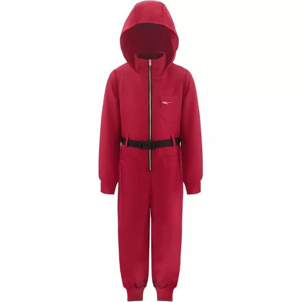 imageReliBeauty Red Cosplay Jumpsuit for Kids Christmas Cosplay Costume for Kids RedRed