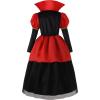 imageReliBeauty Mediaeval Deluxe Vampire Costume for Girls Halloween Dress with Necklace