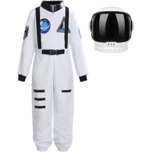 imageReliBeauty Boys Girls Kids Children Astronaut Role Play CostumeWhitewith Helmet
