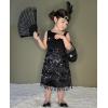 imageReliBeauty 1920s Girls Flapper Dress roaring 20s Costume with Accessories for Halloween ampamp Themed PartiesBlack