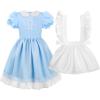 imageReliBeauty Princess Deluxe Glittering Halloween Dress with Apron Bow Hair BandRainbow