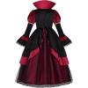 imageReliBeauty Mediaeval Vampire Costume for Girls with Necklace Deluxe Vampire Costume KidsBlack