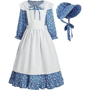 imageReliBeauty Pioneer Girl Dress Colonial Prairie CostumeBlue