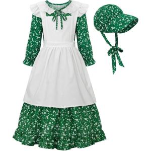 imageReliBeauty Pioneer Girl Dress Colonial Prairie CostumeGreen