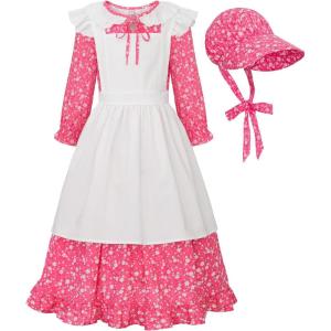 imageReliBeauty Pioneer Girl Dress Colonial Prairie CostumePink