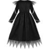 imageReliBeauty Fallen Angel Costume Black Dress for Girl with Halo and WingsBlack