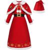 imageReliBeauty Mrs Santa Claus Costume for Kids Girls for Christmas