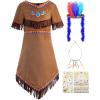 imageReliBeauty Girls Native Costume Kids Dress Outfit150 BrownNew Brown