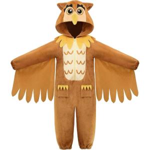 image:imageReliBeauty Owl Costume Kids Pajamas Unisex Homewear Halloween Animal Costume for Boys and Girls Brown
