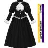 image:imageReliBeauty Susan B Anthony Costume for Girls Black Victorian Era Colonial Dress with Puff Sleeves amp SashBlack