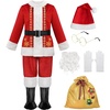 image:imageReliBeauty Kids Santa Costume 9 PCS Deluxe Toddler Boy Velvet Christmas Outfit for Halloween CosplayRed
