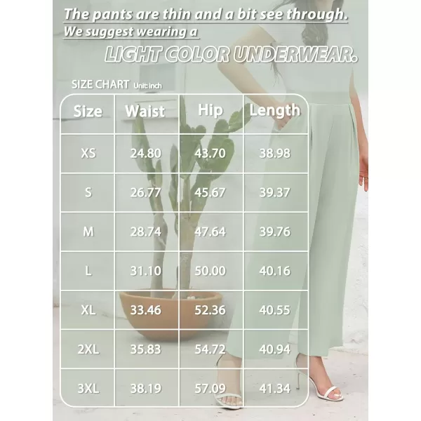 Arolina High Waisted Wide Leg Pants for Women Casual Flowy Long Loose Fit Palazzo Lounge Pants with PocketsC Seagreen