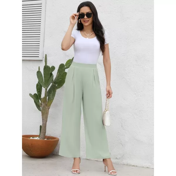 Arolina High Waisted Wide Leg Pants for Women Casual Flowy Long Loose Fit Palazzo Lounge Pants with PocketsC Seagreen