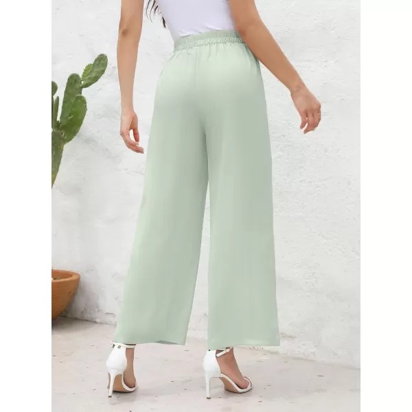 Arolina High Waisted Wide Leg Pants for Women Casual Flowy Long Loose Fit Palazzo Lounge Pants with PocketsC Seagreen