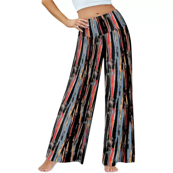 Arolina Womens Stretchy Wide Leg Palazzo Lounge Pants Casual Comfy High Waist Palazzo PantsFloral 10