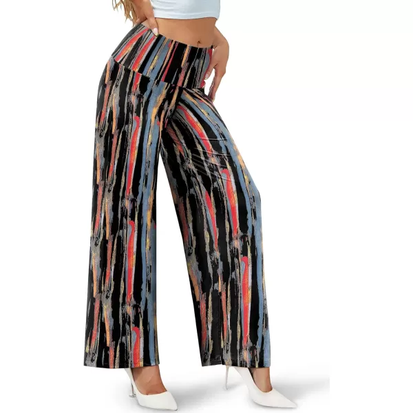 Arolina Womens Stretchy Wide Leg Palazzo Lounge Pants Casual Comfy High Waist Palazzo PantsFloral 10