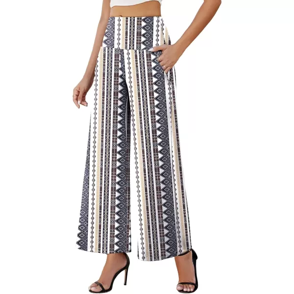 Arolina Womens Stretchy Wide Leg Palazzo Lounge Pants with Pockets Casual Comfy High Waist Palazzo Pants for Women DressyColorful Diamond