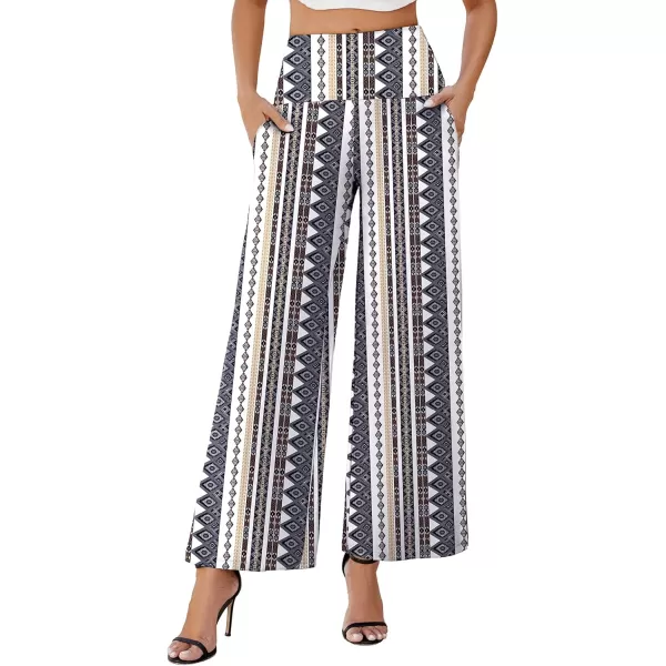 Arolina Womens Stretchy Wide Leg Palazzo Lounge Pants with Pockets Casual Comfy High Waist Palazzo Pants for Women DressyColorful Diamond
