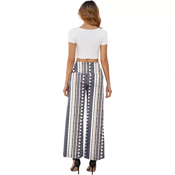 Arolina Womens Stretchy Wide Leg Palazzo Lounge Pants with Pockets Casual Comfy High Waist Palazzo Pants for Women DressyColorful Diamond