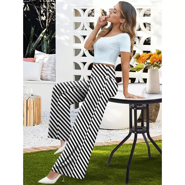Arolina Womens Stretchy Wide Leg Palazzo Lounge Pants Casual Comfy High Waist Palazzo PantsBlack Twill