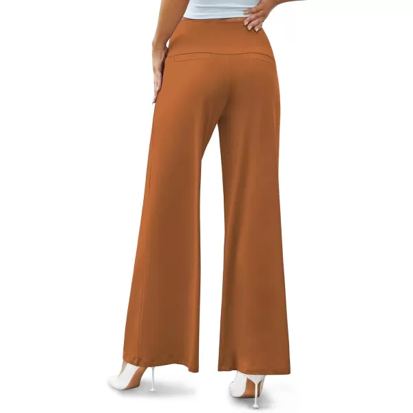 Arolina Womens Stretchy Wide Leg Palazzo Lounge Pants Casual Comfy High Waist Palazzo PantsCoffeebrown
