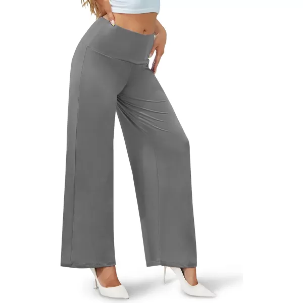 Arolina Womens Stretchy Wide Leg Palazzo Lounge Pants Casual Comfy High Waist Palazzo PantsDarkgrey