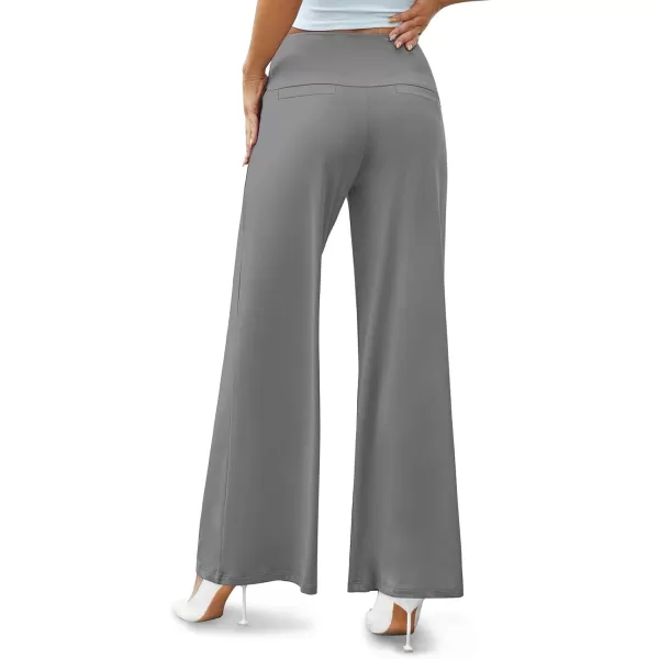 Arolina Womens Stretchy Wide Leg Palazzo Lounge Pants Casual Comfy High Waist Palazzo PantsDarkgrey